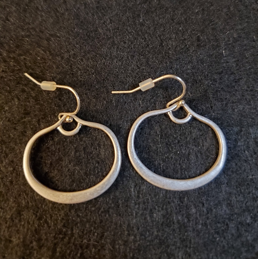 Lucky Brand brushed silver dangle earrings